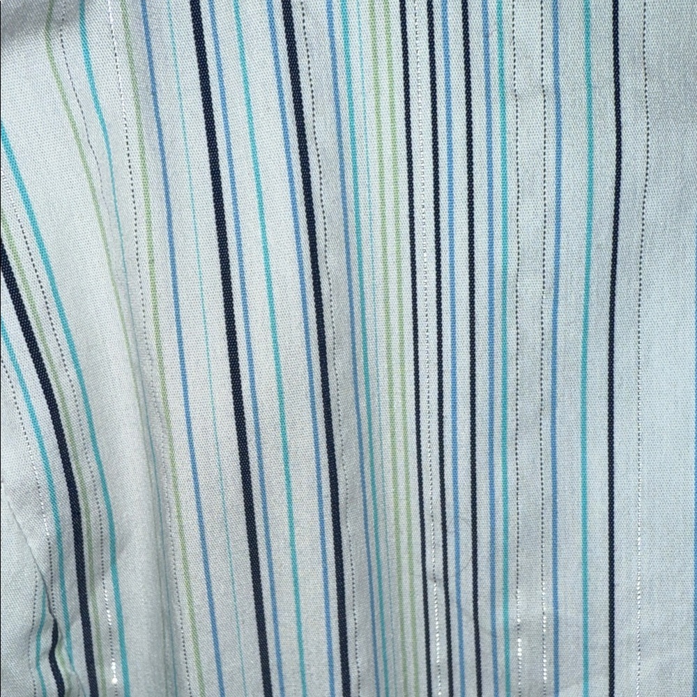 George Women's Striped Blouse - White and Blue shimmery silver stripes - Picture 7 of 10